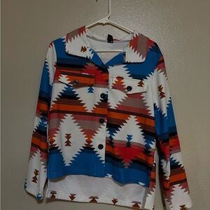 SHEIN Multicolor Geometric Jacket
